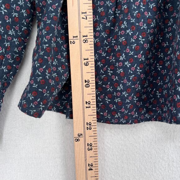 MADEWELL Tie-Back Peplum Top Womens Small Navy Blue Campden Daisies Floral Print - Picture 13 of 13